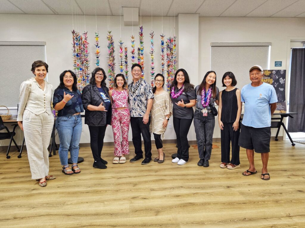 Deidre, Chelsea Kau, Melanie Agrabante, Rachelle Ouye (NVMC board vice pres), Mitch Maki, Valerie Matsunaga (board member) Maya Hernandez, Hwal Lee, Raina Ouye and Floyd Nagoshi
