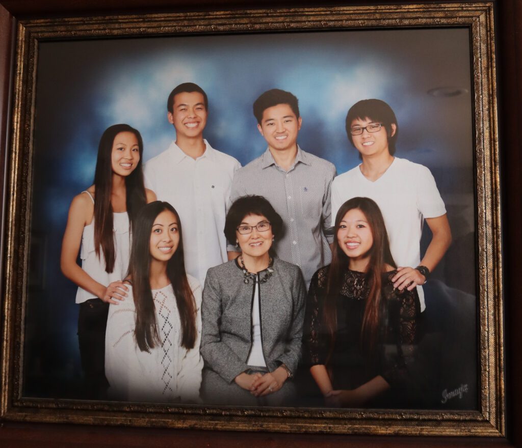 Mary with all of her grandchildren