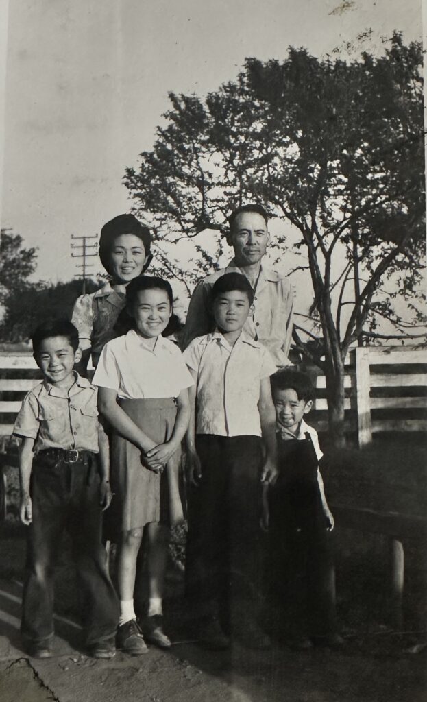 Mary with her parents and brothers