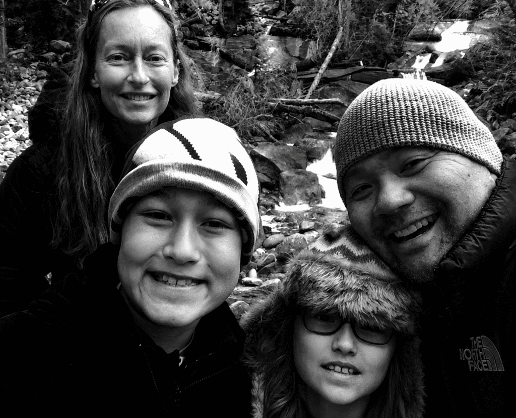 Megan and Rob with their children, Kainoa and Mordecai