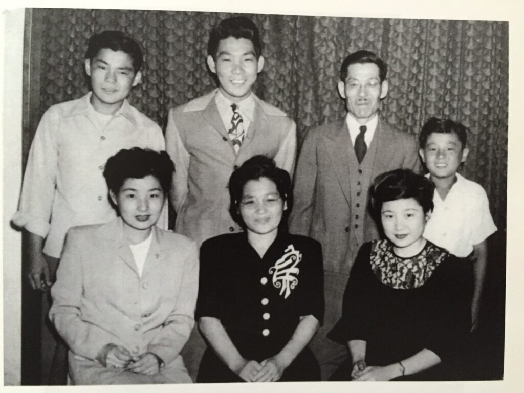 Back Row: Norm’s brothers, Peter and Frank; father Hachisaburo; Norm. Front Row: sister Grace; mother Yukiye; sister Alice.