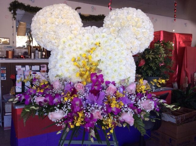 Mickey Mouse floral tribute created by Loryce