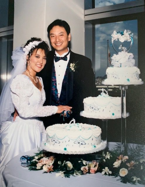 Soji with his bride, Keiko Kawashima