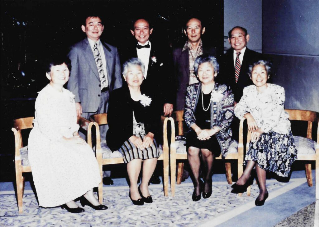 March 19, 1994 - All eight siblings at JoAnn’s wedding. This was the last time all 8 siblings were all together. Back, Left to right: Patrick, Herbert, Leslie, Roy Front, Left to right: Sumiko (Sue), Tomiko, Sachiko (Violet), Miyoko
