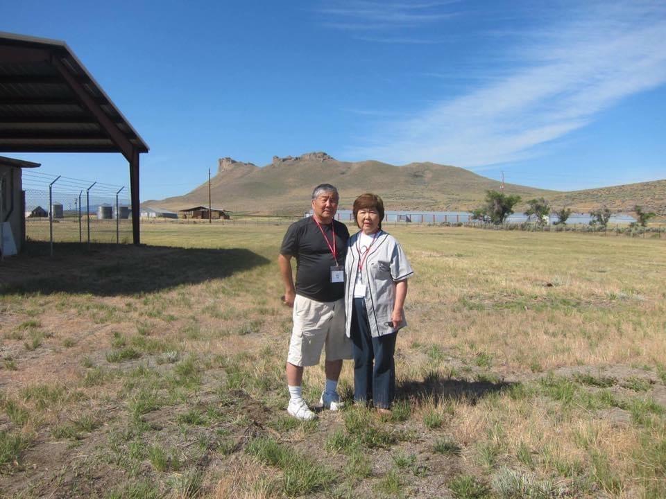 Kay and Nancy near Castle Rock Mountain by Tule Lake