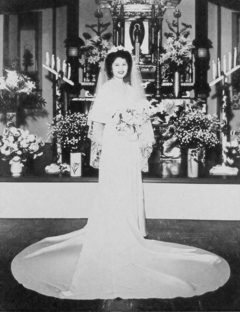 Saiki's wedding ceremony in the late 1940s.