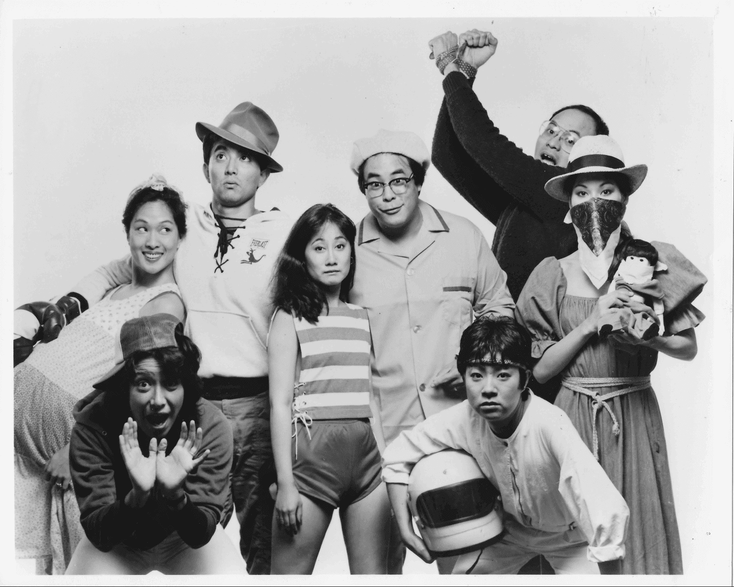 1983 - L to R, Back row: Patty Toy, Nelson Mashita, Jerry Tondo, Dom Magwilli Front row: Irma Escamilla, Denice Kumagai, Judy Momii, Marilyn Tokuda