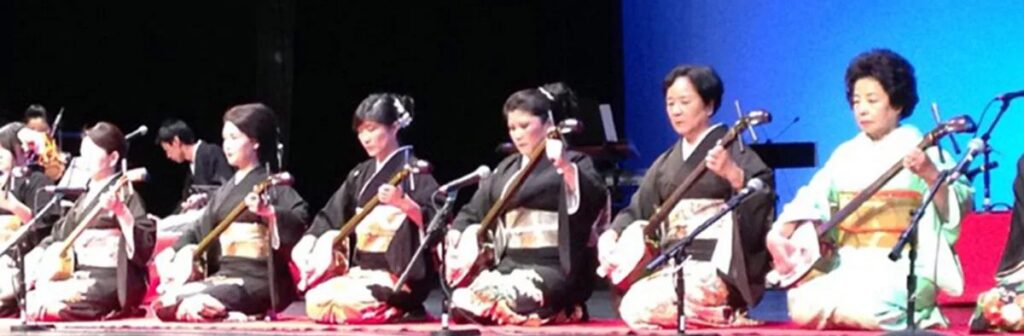 Minyo Natori Shamisen performance - James Armstrong 2014/15 with Sato Matsutoyo