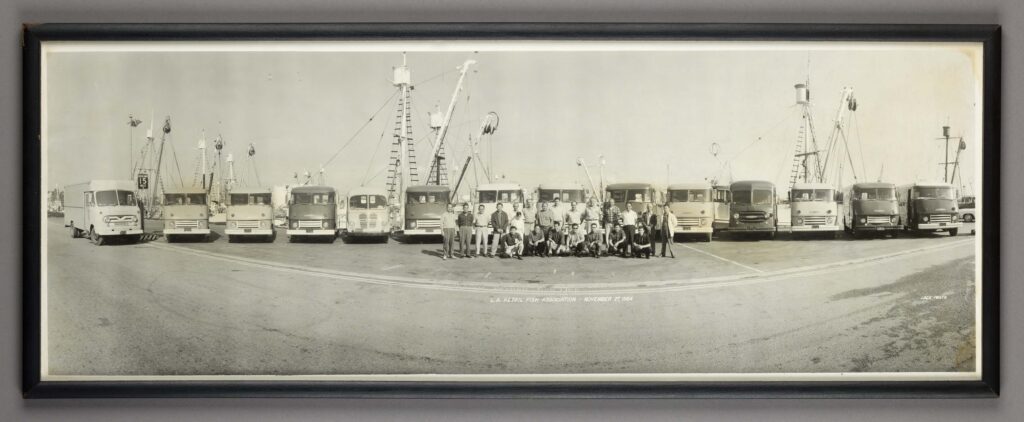Members of the Los Angeles Retail Fish Association at San Pedro Wharf, November 27, 1964, photographed by Jack Iwata. Courtesy of Vicki Ann Endo Porter and Clyde Iwata.
