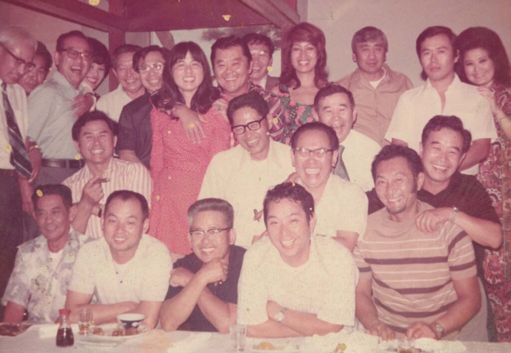 Fish truck operator dinner gathering, circa late 1960s to early 1970s. Courtesy of Lois Yamada.