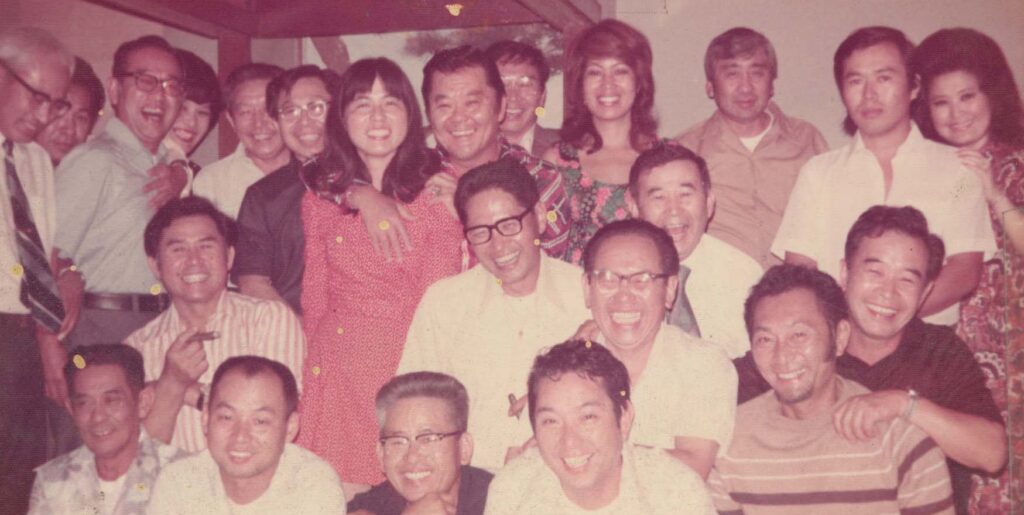 Fish truck operator dinner gathering, circa late 1960s to early 1970s. Courtesy of Lois Yamada.