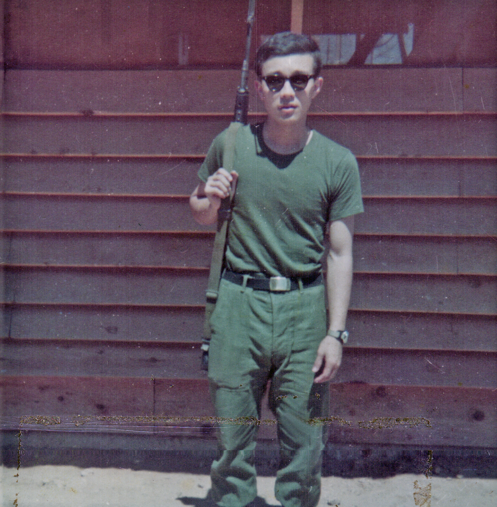 Dennis on guard duty, Vietnam 1967.